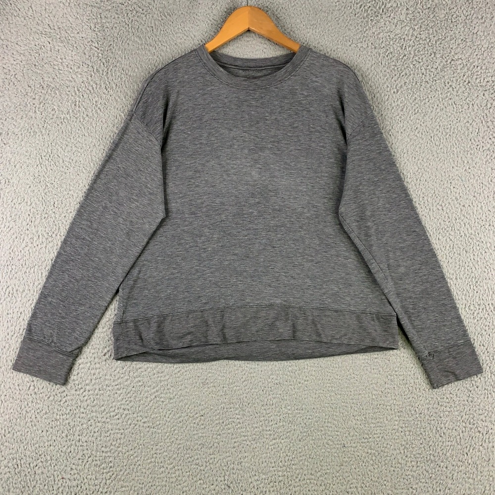 Patagonia Glorya Twist Top Women Medium Gray Long Sleeve Athleisure Active Shirt
